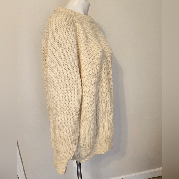 KILKENNY IRELANF Cream Chunky Knit Cowl Neck Sweater Large - Picture 2 of 7